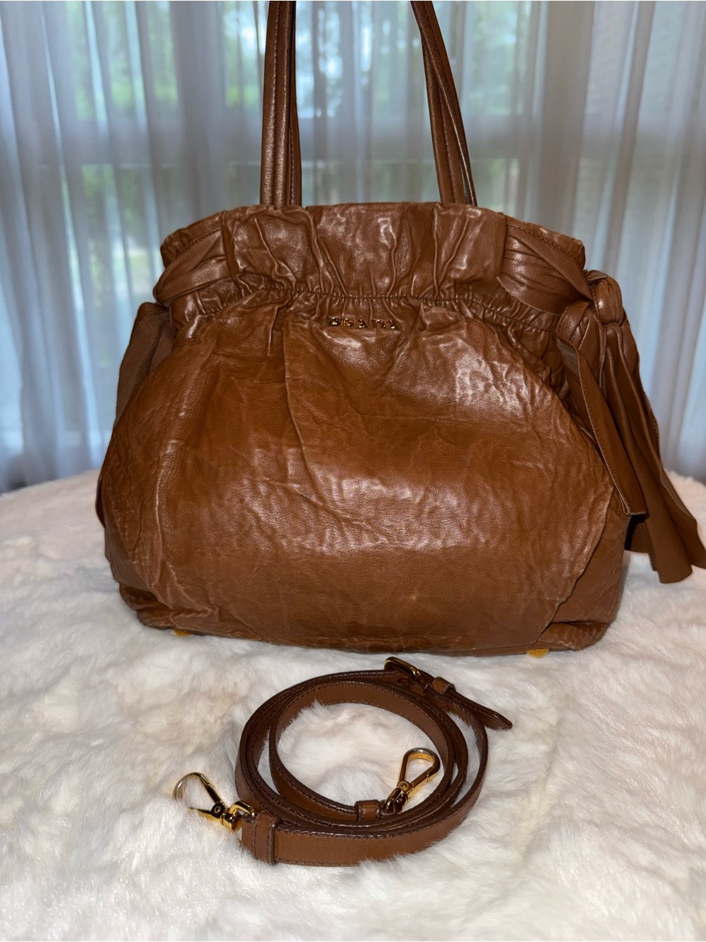 Prada Nappa Leather Antique Bow Bag - Picture 15 of 15